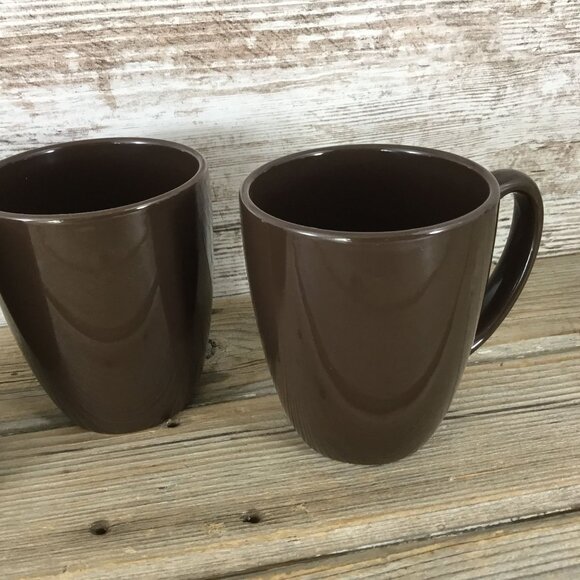 Set of 3 Corelle Coordinates Stoneware Mugs Brown 4" - Picture 3 of 9